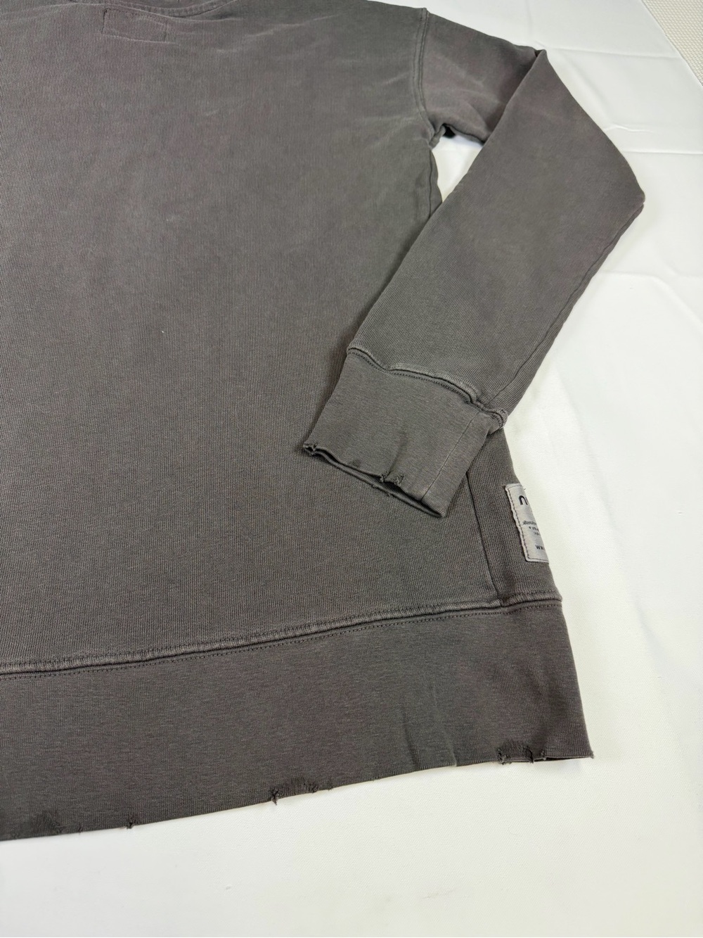 nununu Stone Washed Charcoal Distressed Crewneck Sweatshirt Tee  - 12-14 / NWT - Picture 10 of 16
